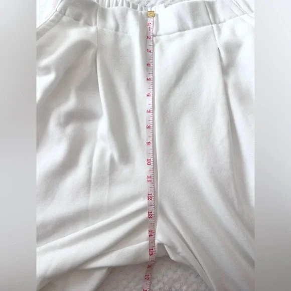 Halara High Waisted Pocket Wide Leg Fleece Casual Pants Sweatpants White - Picture 8 of 9